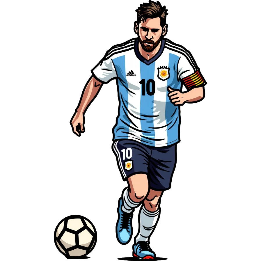 Lionel Messi soccer player with Argentine jersey number 10 emoji