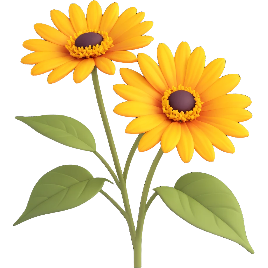heliopsis flower, 3D, iOS style, realistic petals, soft shadows, minimalism, pastel colors, modern look, no background emoji