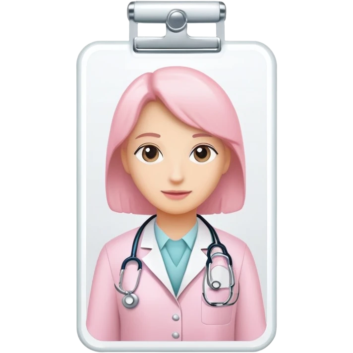 light pink doctor name badge emoji