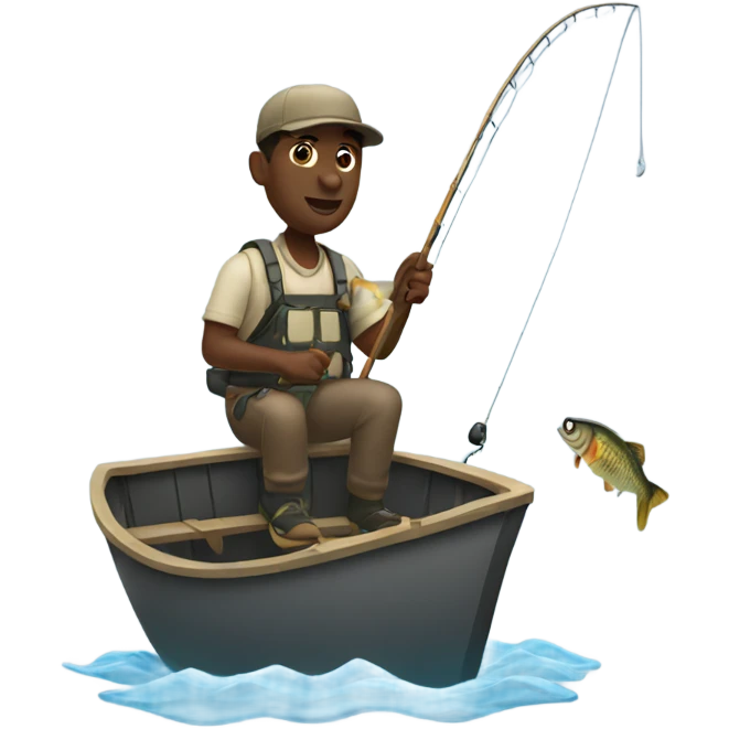 black guy fishing emoji