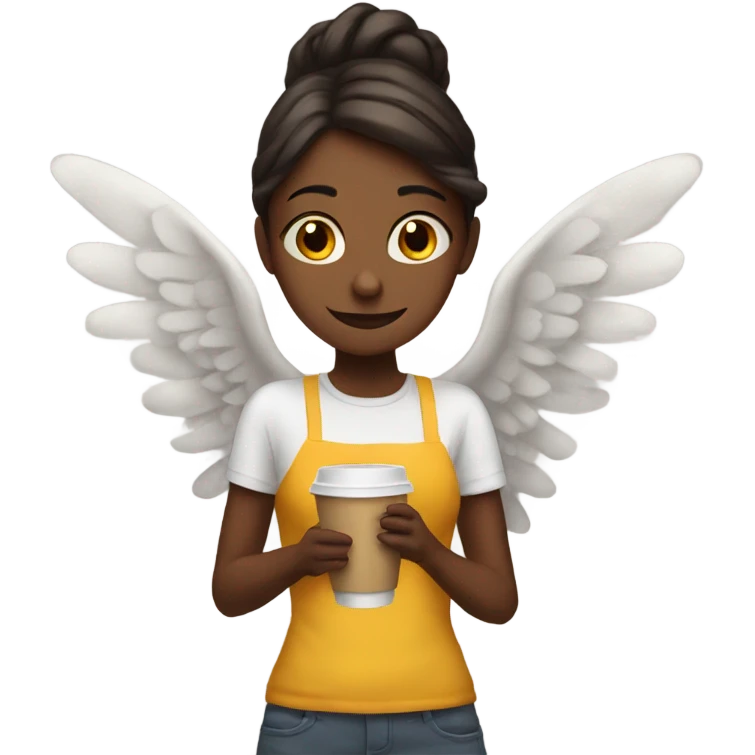 girl who has a wings but she spill the coffee emoji