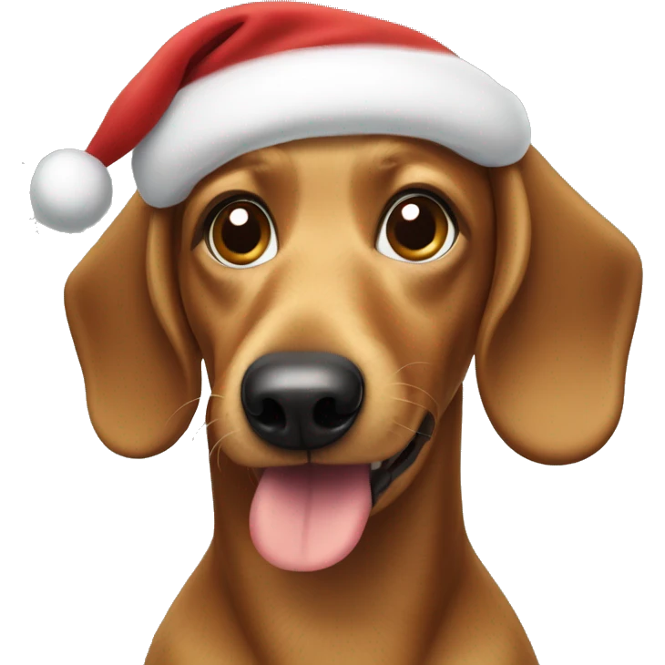 Christmas weenie dog emoji