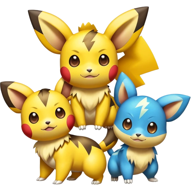 Shiny Colorful Pichu-Raichu-Zeraora emoji