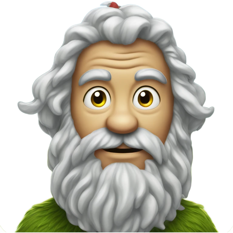 bearded grinch outdoors in daylight emoji