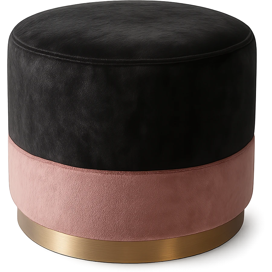black and pink velvet ottoman emoji