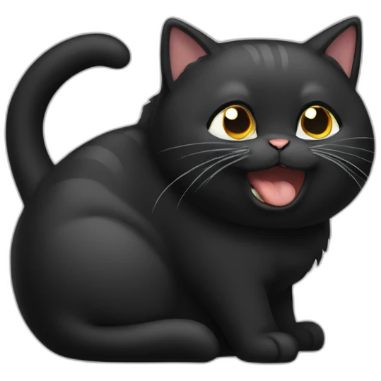 cat-black-chubby-hissing emoji