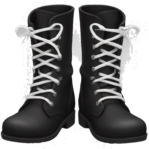 straight laced black combat boots with white laces emoji