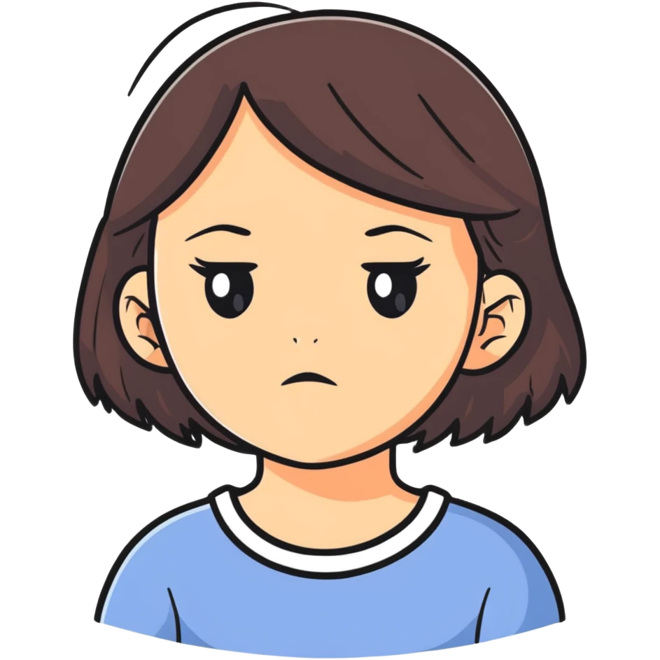 Sad brunette girl emoji