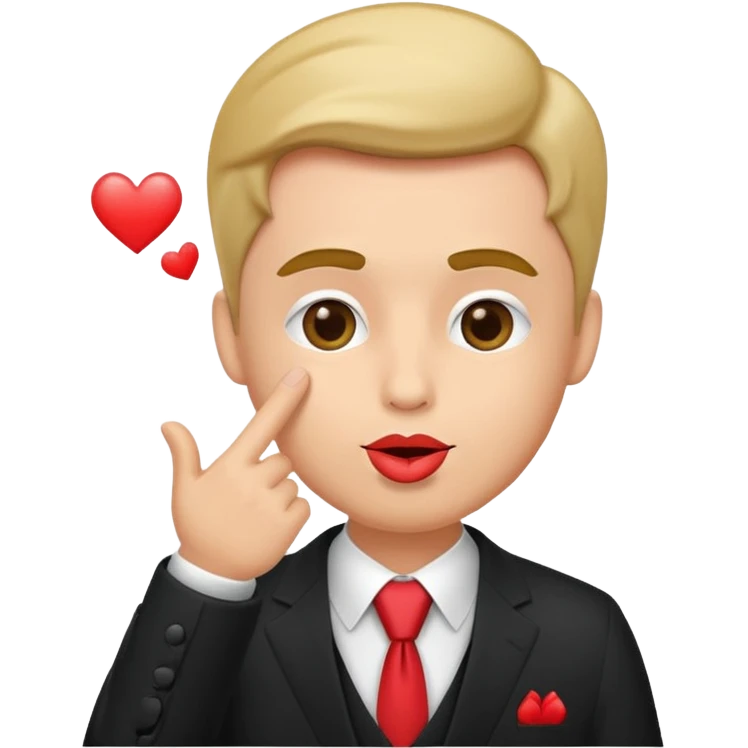 man in suite blowing a kiss. emoji