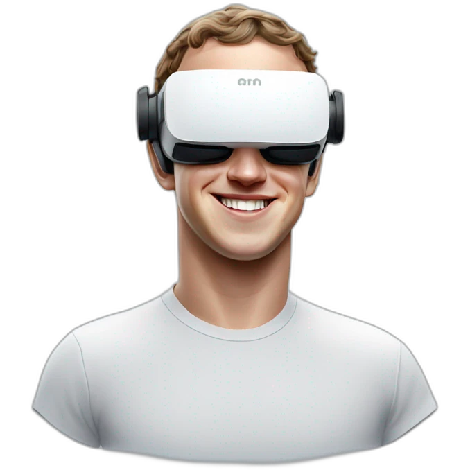 Mark zuckerberg in white vr headset emoji