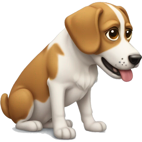 Perro con patas de arañan emoji