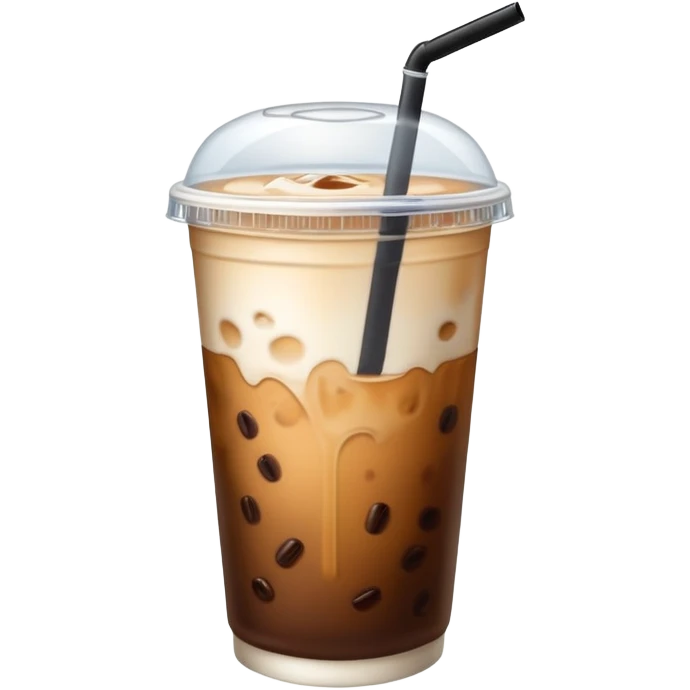 Flat lid ice iced coffee with milk emoji