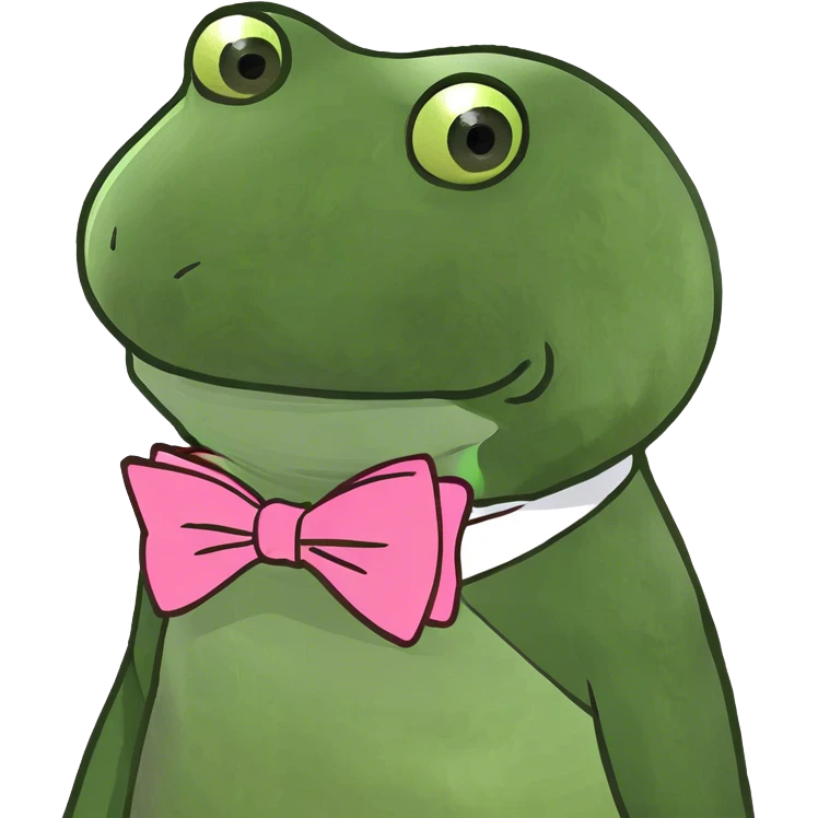 bufo with a pink bowtie emoji