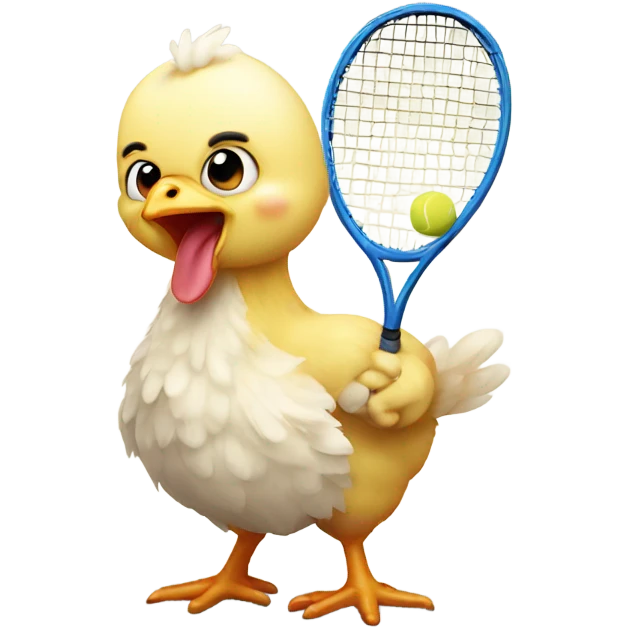 Baby chicken playing tennis emoji
