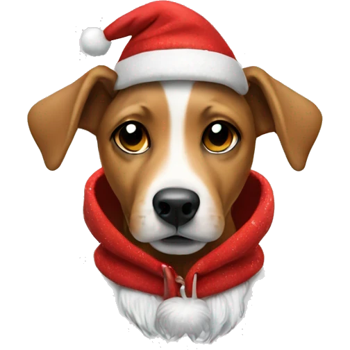 Dog wearing a Christmas hoodie  emoji