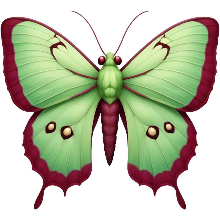 Burgundy luna moth emoji