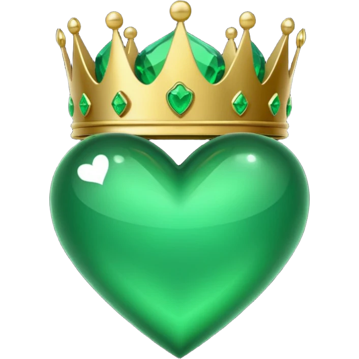 green heart with a crown emoji