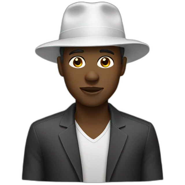 black man with white hat emoji