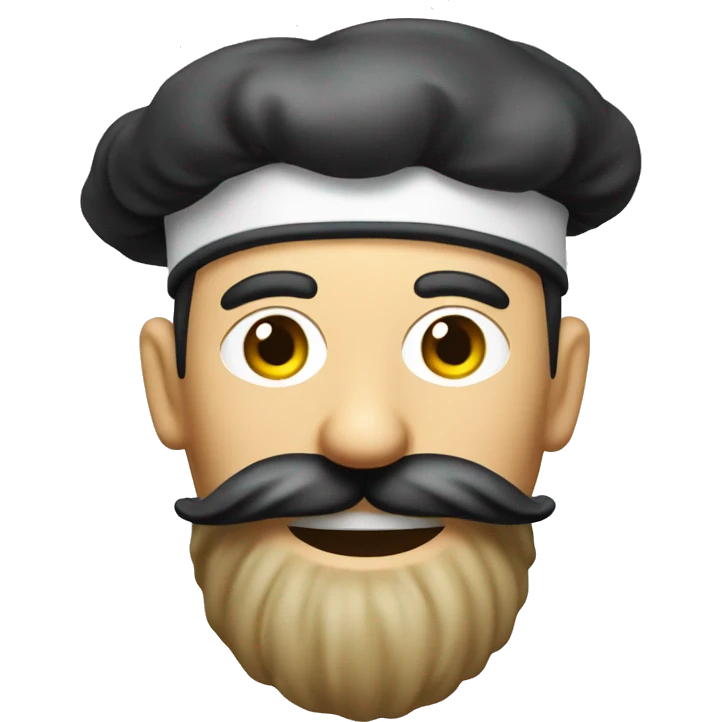 one-piece-style chef with long moustache emoji