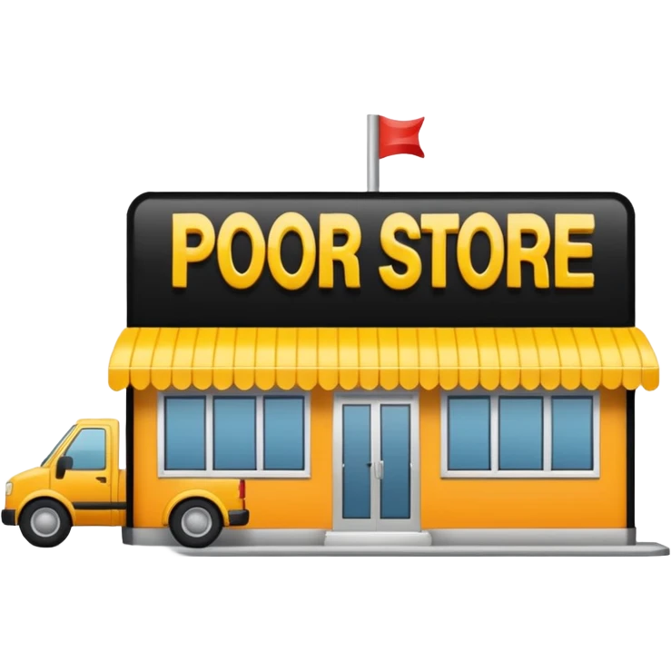 Convenience store named poor store and more emoji