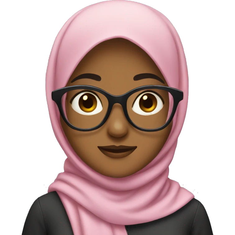 girl with hijab wearing glasses emoji
