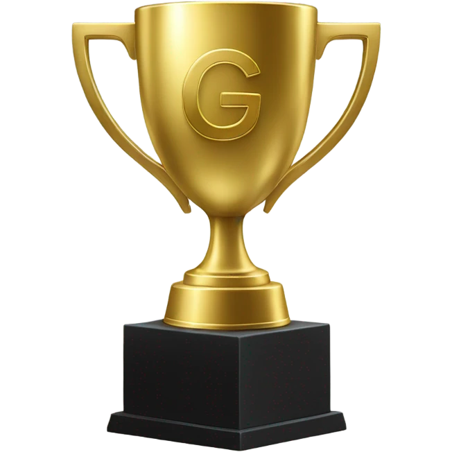 gold trophy with engraved letters G.G emoji