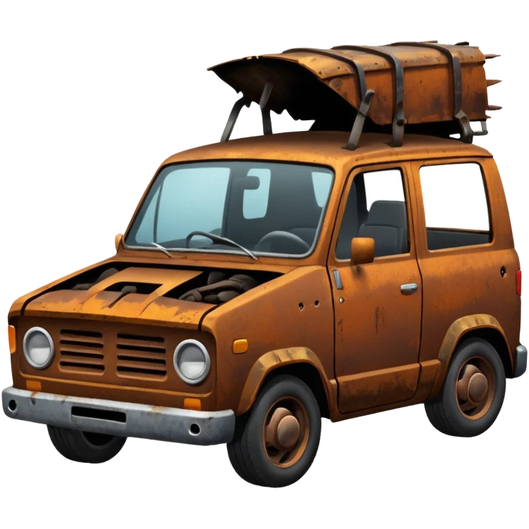 Broken Urban Vehicle black emoji