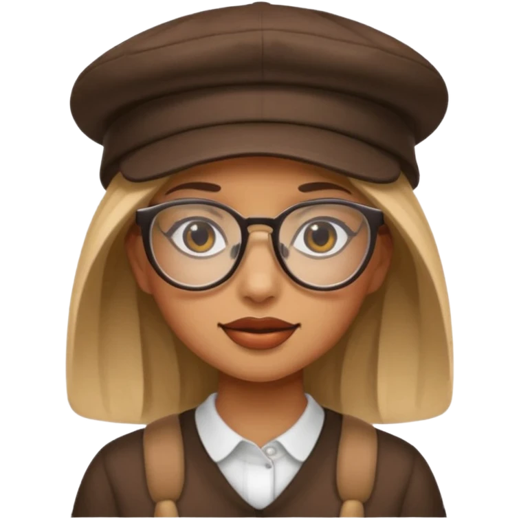 hatted girl with glasses emoji
