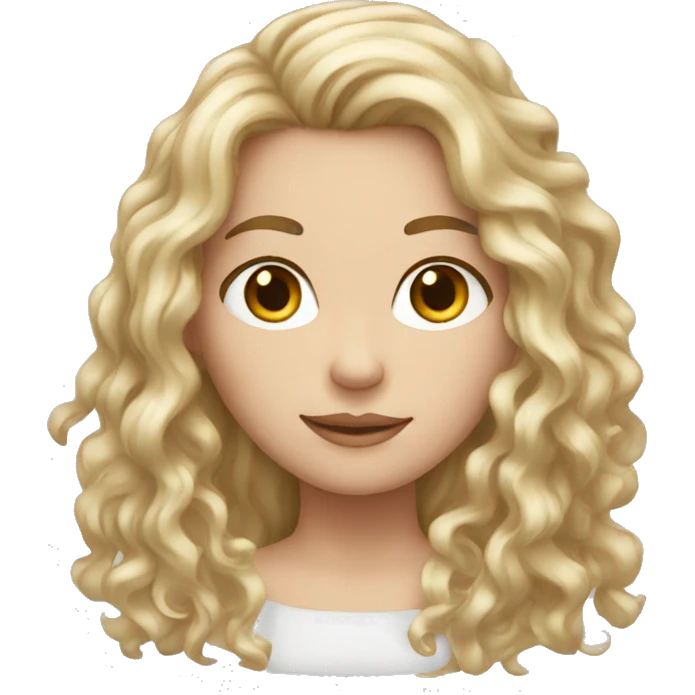 White girl with long light curly hair emoji