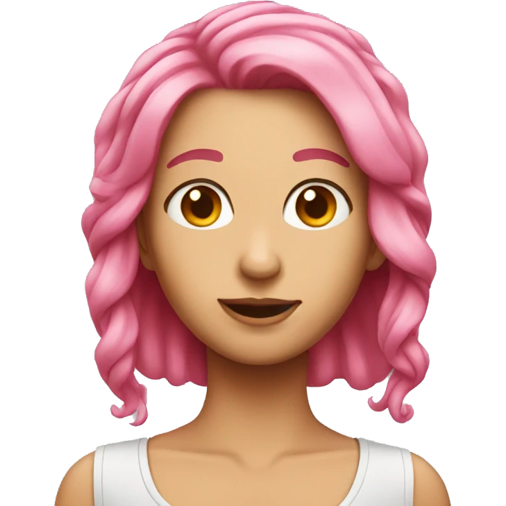 Pink hair  emoji