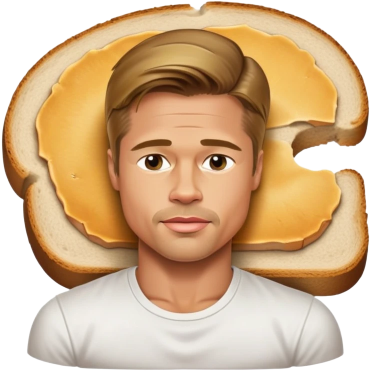 Brad Pitt lying on a slice of bread emoji