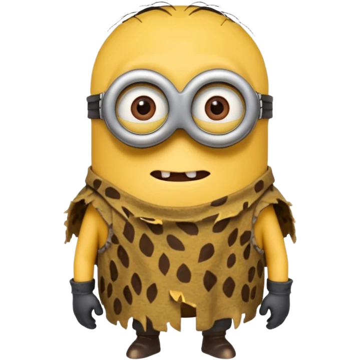 a minion wearing ancient animal skin cloth emoji