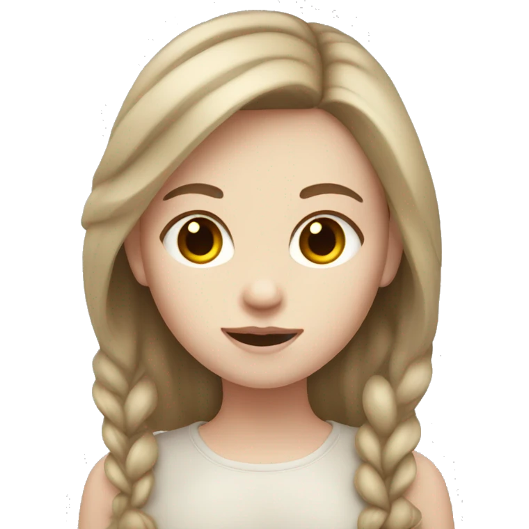 Girl with pale skin and brown hair  emoji