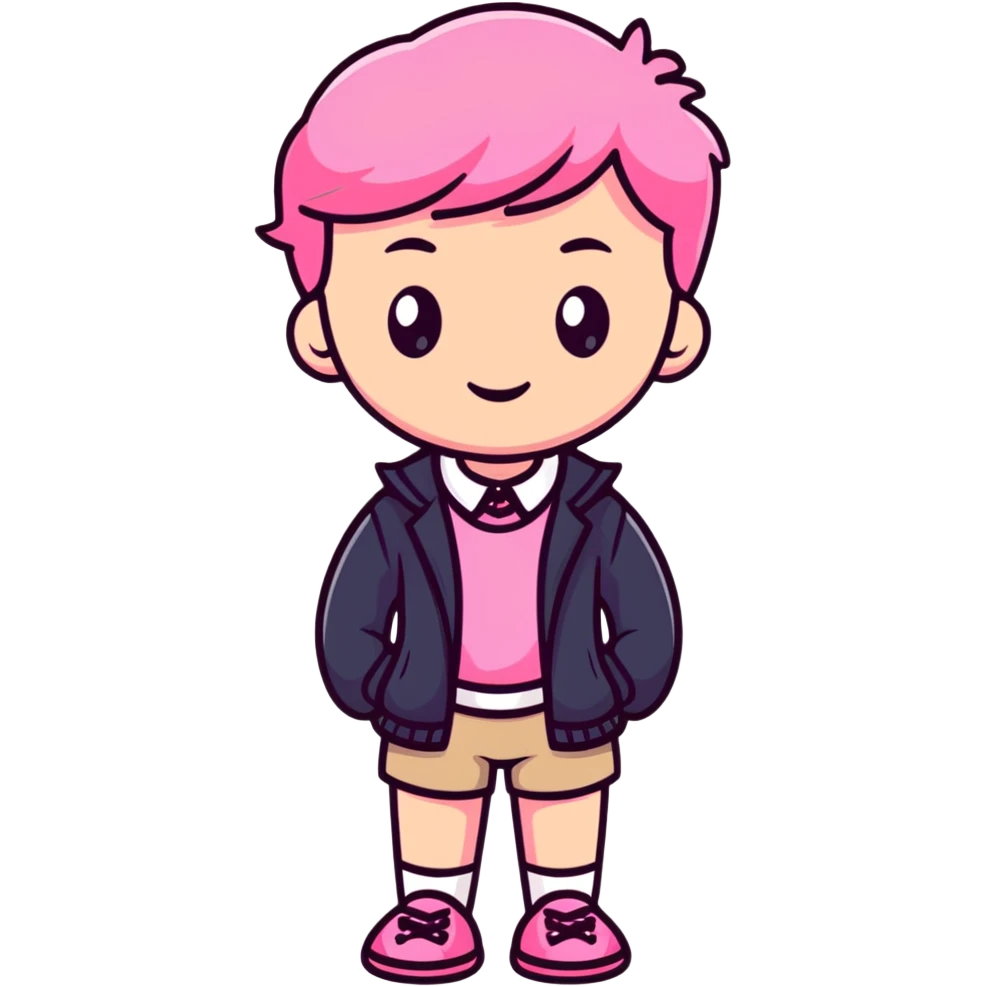 Cute preppy pink emoji