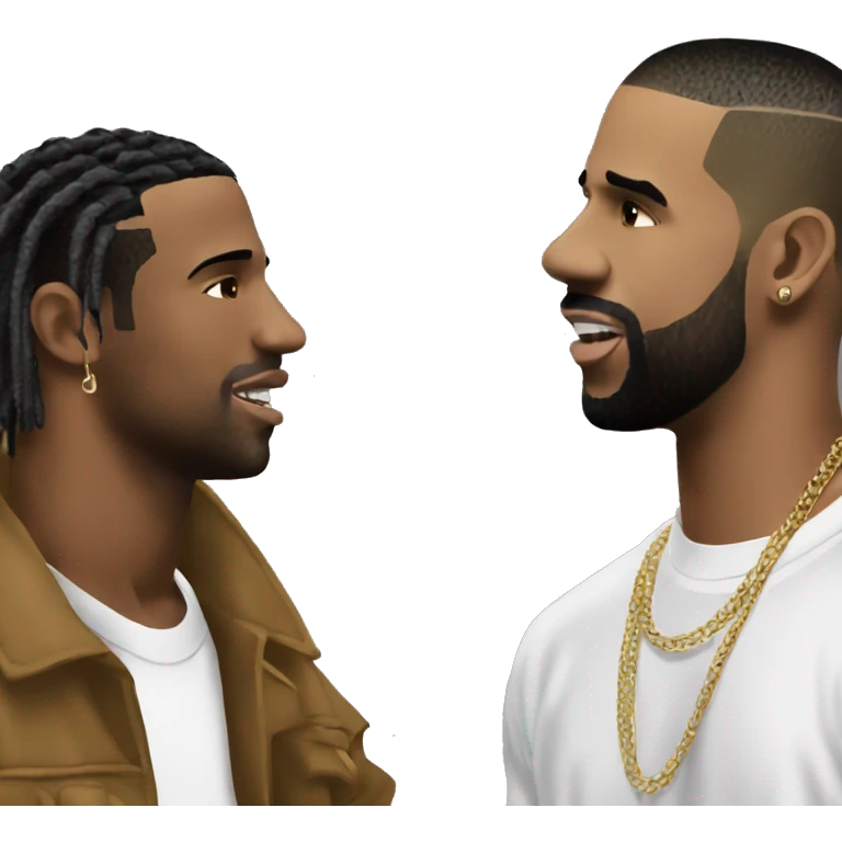 Travis Scott talking to Drake emoji