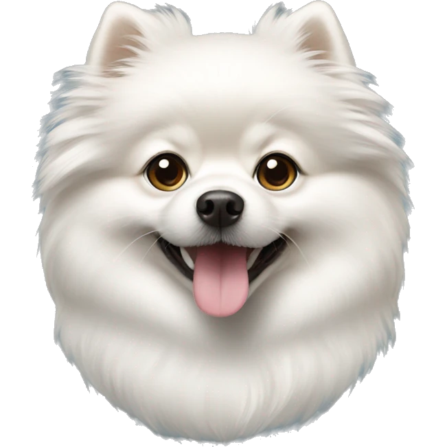 White Pomeranian dog  emoji