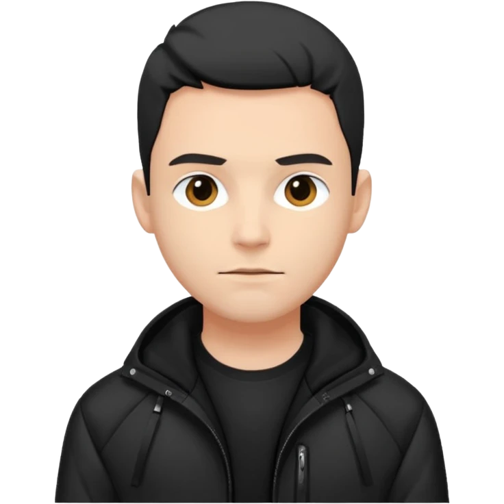 Adult man, wearing black techwear-style jacket, modern vibe
 emoji