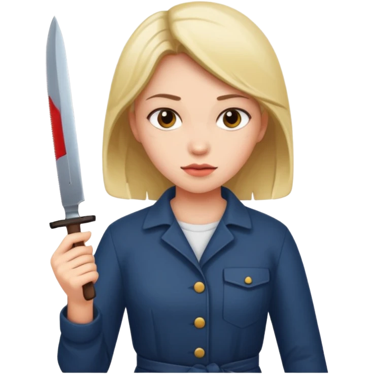 girl holding a knife, confident pose emoji