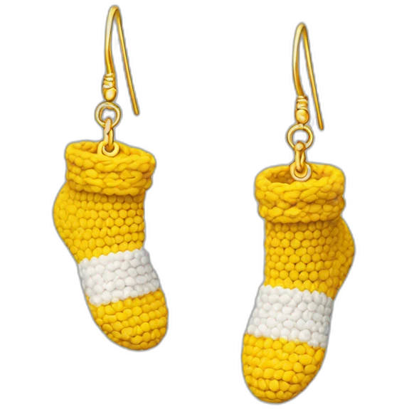 Boucle d’oreille en forme de chaussette emoji
