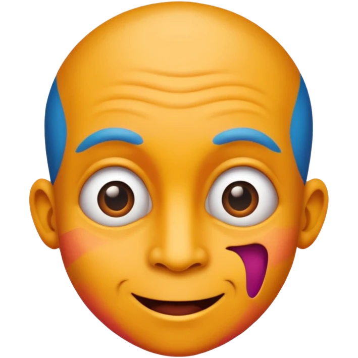 crazy colorful human jolly, head only emoji