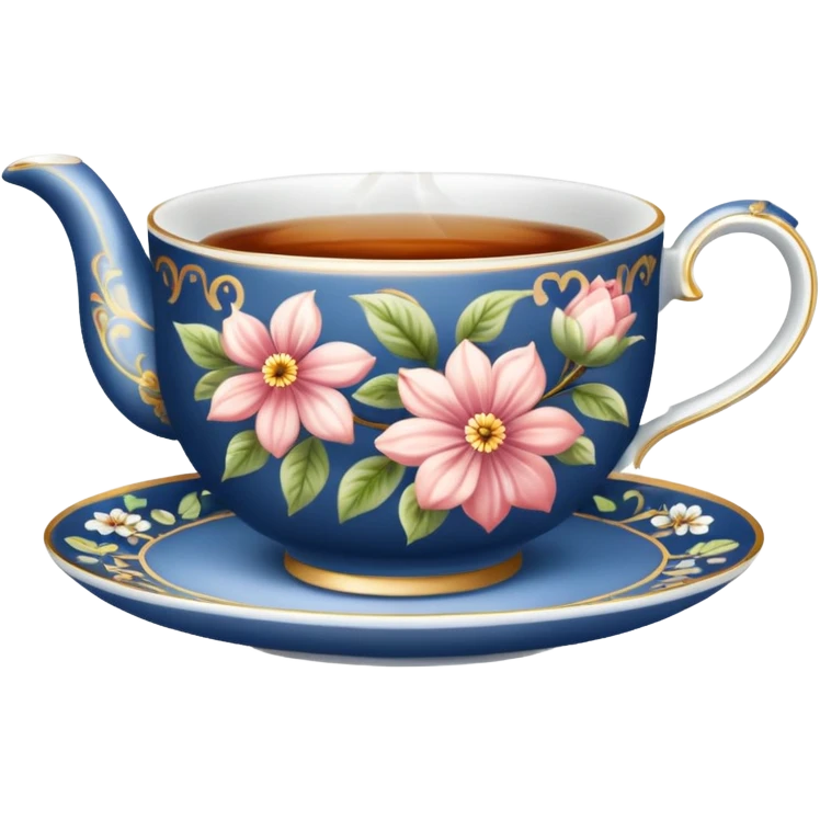 A pretty teacup with hot tea  emoji