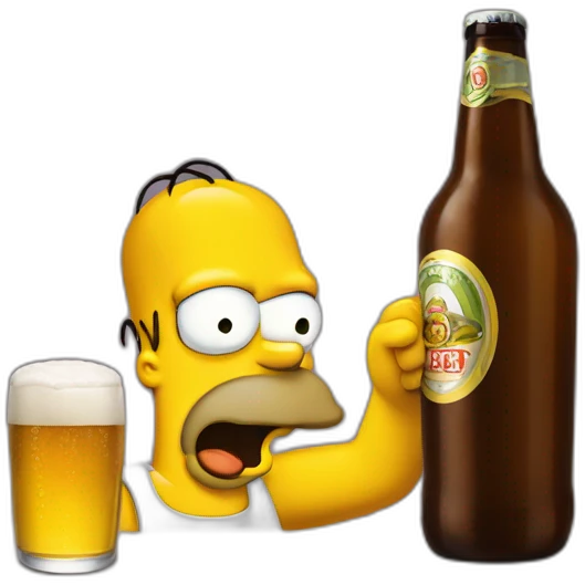 Homer simson qui boit une biere emoji