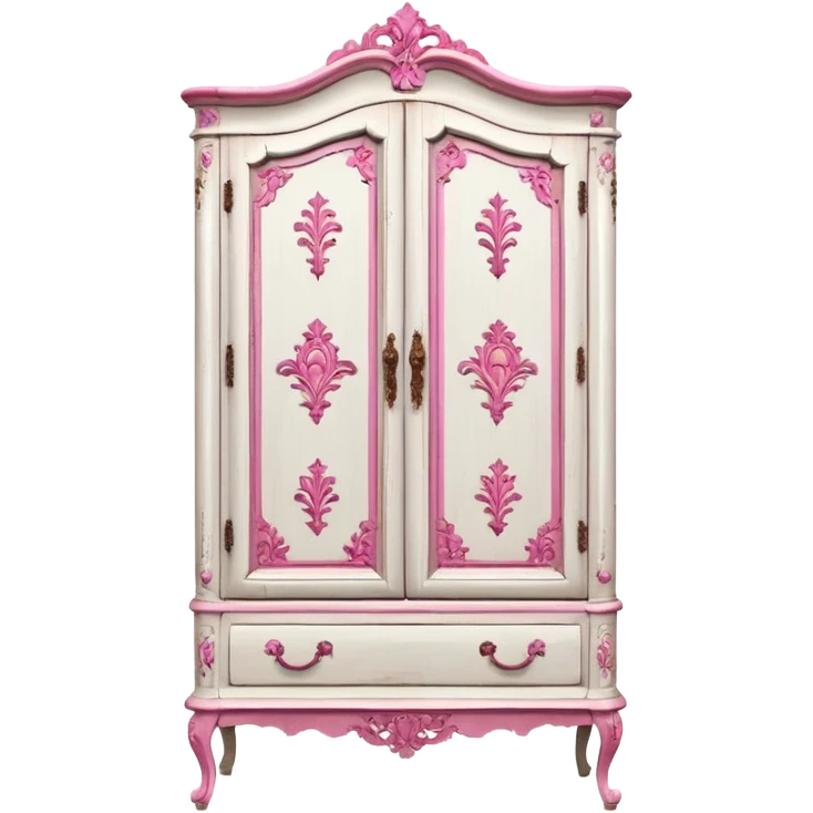 Vintage white wardrobe with pink details emoji
