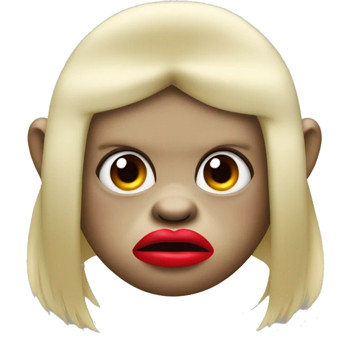 Fat angry monkey with red lipstick and blonde wig  emoji