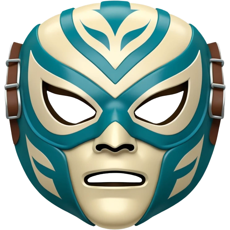 dark green, cream, and Carolina blue luchador mask emoji