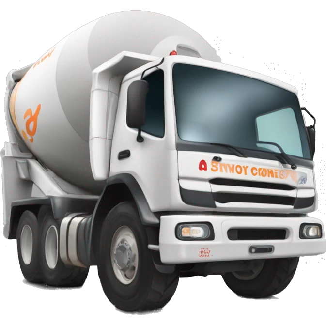concrete mixer truck add writing on the barrel “rapidmix” emoji