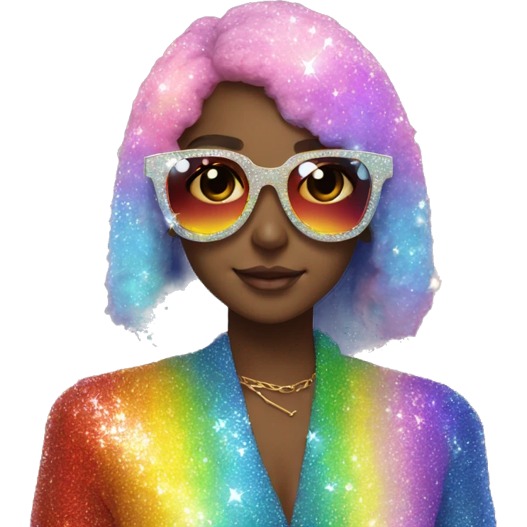 rainbow sparkle sunglasses cute emoji