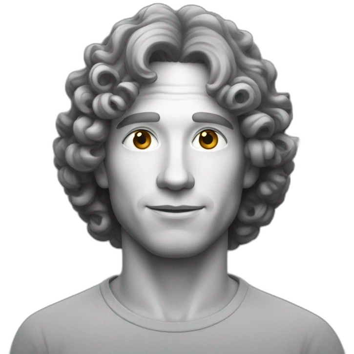 a white man with curly mid-length emoji