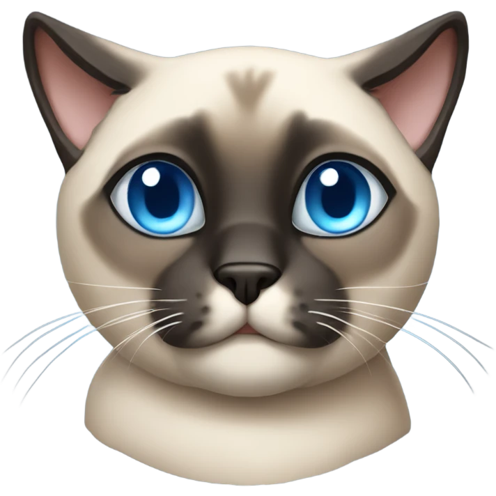 Chunky Siamese cat with dark face and blue eyes emoji