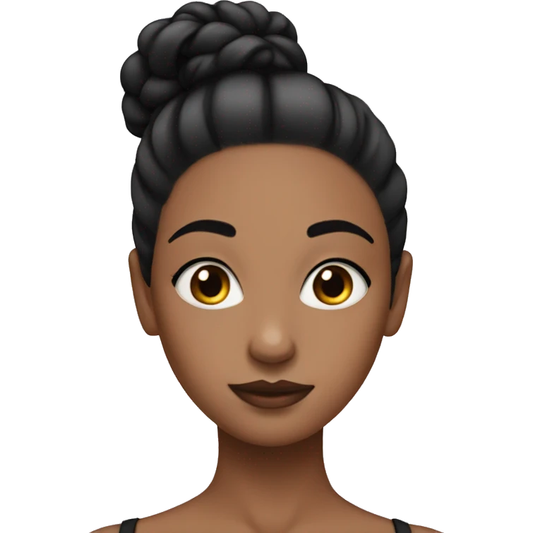 Light medium girl with slick black bun  emoji